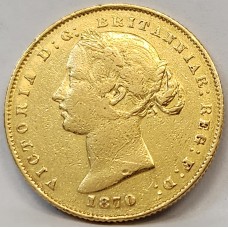 AUSTRALIA 1870 . ONE 1 SOVEREIGN . SYDNEY . GOLD
